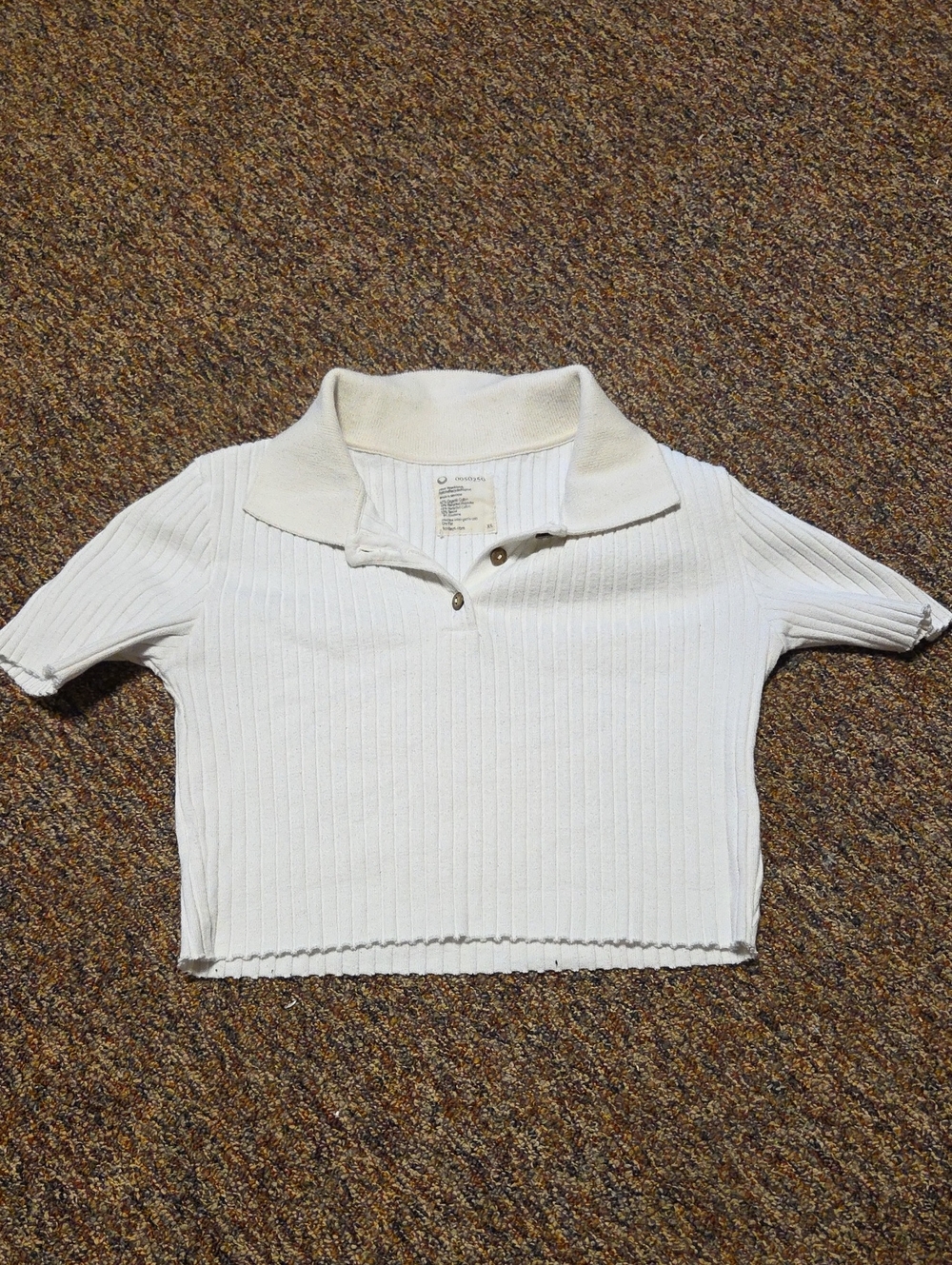 For Days Ripped Croped Preppy Shirt Extra Small Womens